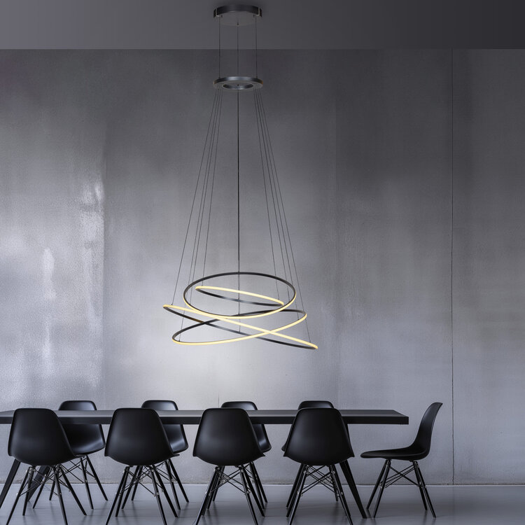 Neuhaus PURE Hanglamp E-Flying Rings Mystic Grey Ø 110cm