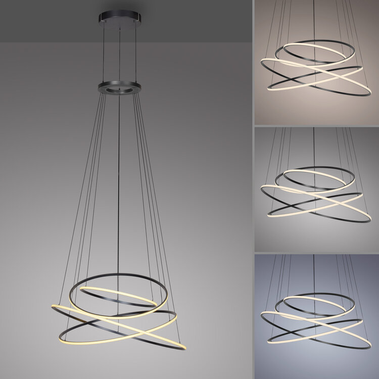 Neuhaus PURE Hanglamp E-Flying Rings Mystic Grey Ø 110cm
