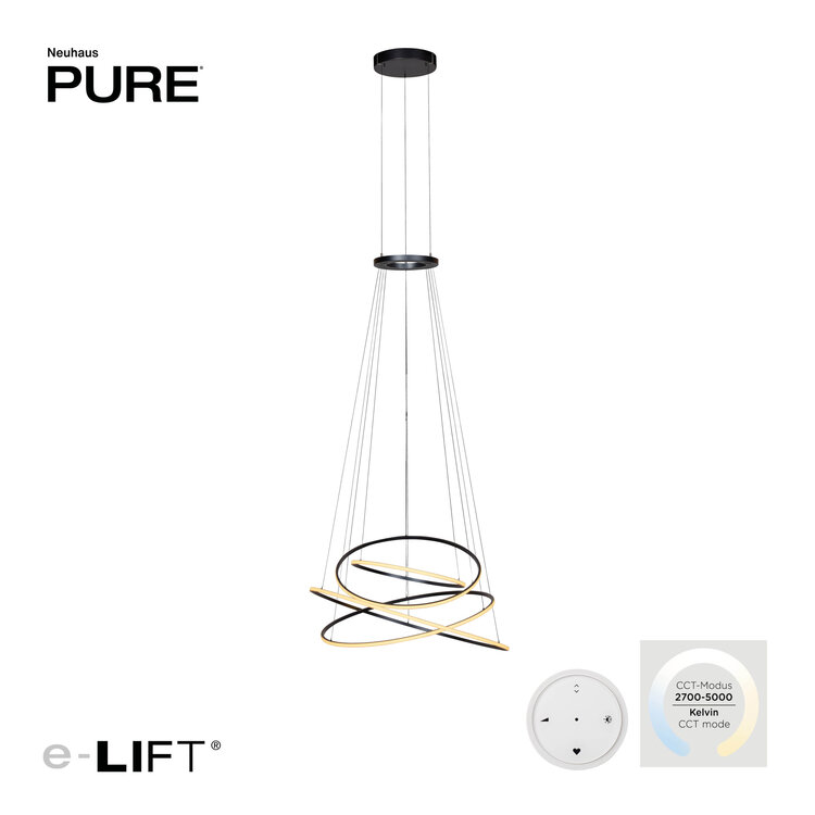 Neuhaus PURE Hanglamp E-Flying Rings Mystic Grey Ø 110cm