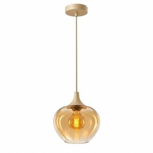 Hanglamp Fresu Crème Amber Glas Ø 24 cm