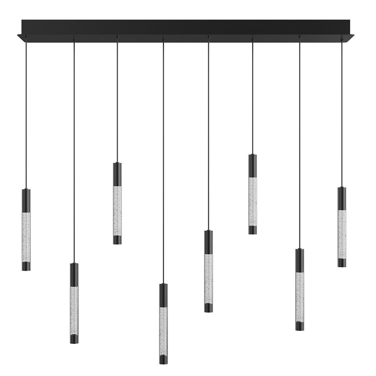 Steinhauer Hanglamp Alisio Zwart 8-lichts 120 cm Plafondbalk met Cable Lift & Dim to Warm