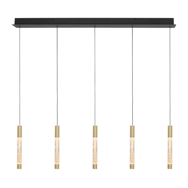 Steinhauer Hanglamp Alisio Messing 5-lichts Cable Lift & Dim to Warm