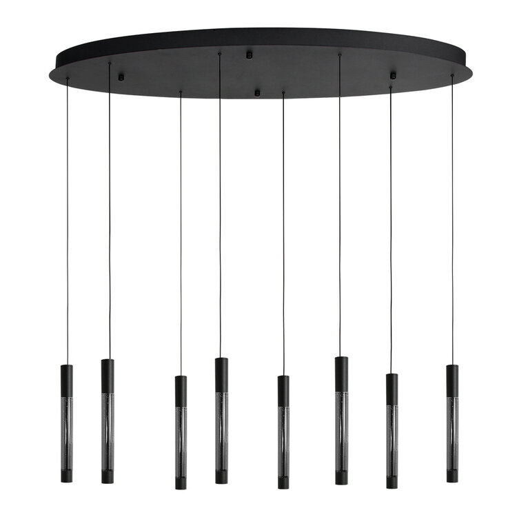 Steinhauer Hanglamp Alisio Ovaal Zwart 8-lichts Cable Lift & Dim to Warm