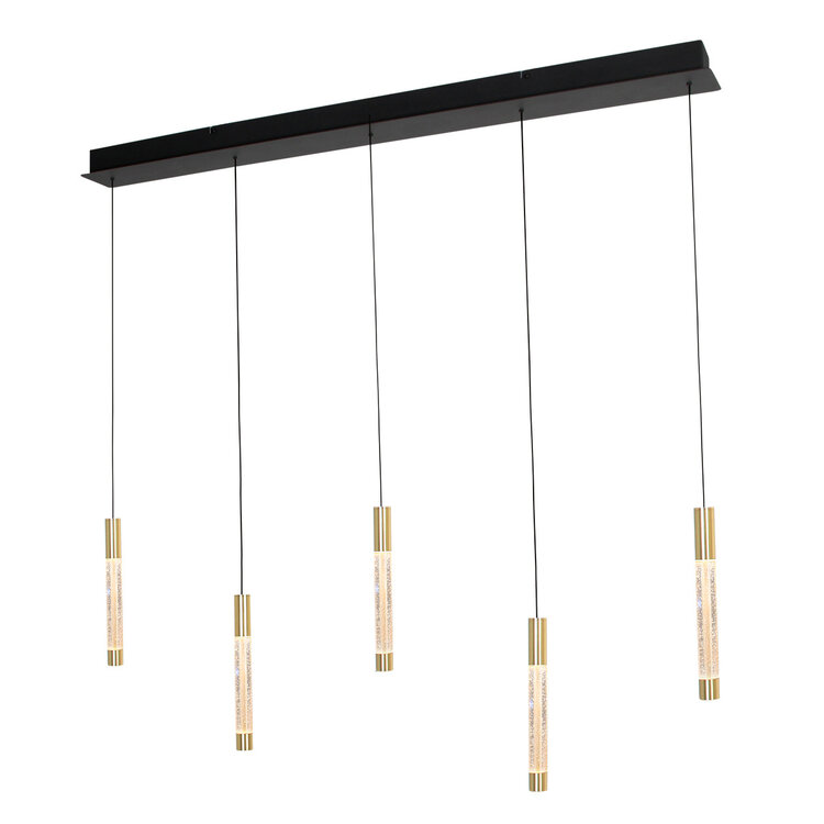 Steinhauer Hanglamp Alisio Messing 5-lichts Cable Lift & Dim to Warm