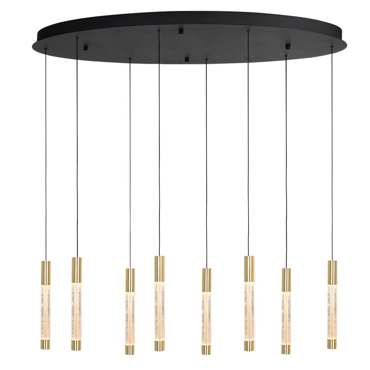 Steinhauer Hanglamp Alisio Ovaal Messing 8-lichts Cable Lift & Dim to Warm