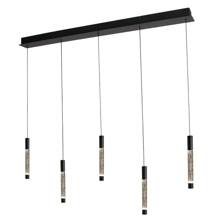 Steinhauer Hanglamp Alisio Zwart 5-lichts Cable Lift & Dim to Warm