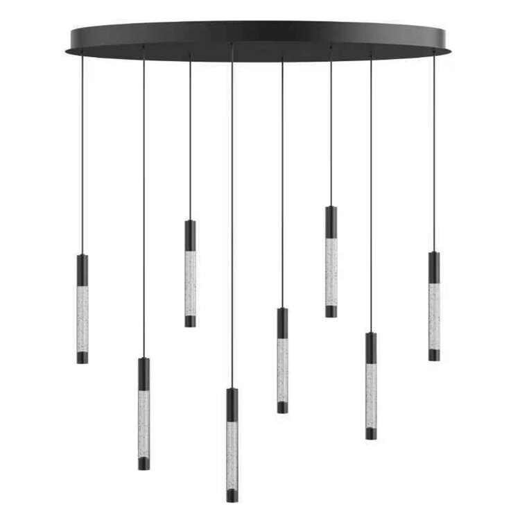 Steinhauer Hanglamp Alisio Ovaal Zwart 8-lichts Cable Lift & Dim to Warm