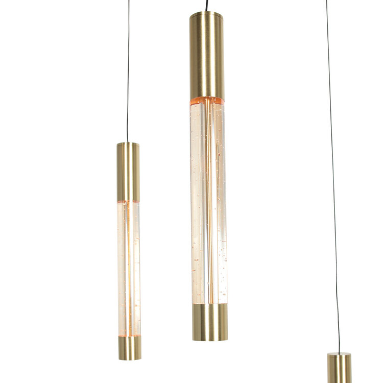 Steinhauer Hanglamp Alisio Messing 5-lichts Cable Lift & Dim to Warm