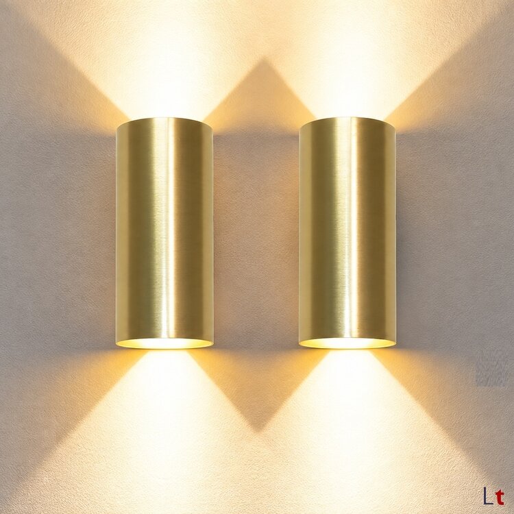 Artdelight Wandlamp Roulo 2 Goud GU10 Up & Downlight