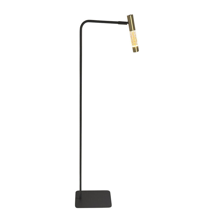 Vloerlamp Alisio 4595ME 1-lichts luxe glas in messing met push dimmer