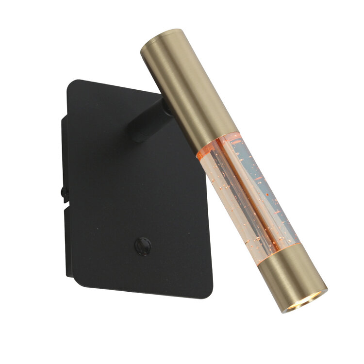 Steinhauer Wandlamp Alisio Messing Zwart Verstelbaar met Pushdimmer & Dim to Warm