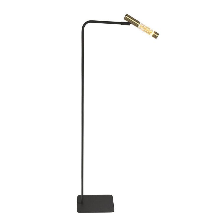 Steinhauer Vloerlamp Alisio Messing Zwart 1-lichts Verstelbaar met Pushdimmer & Dim to Warm