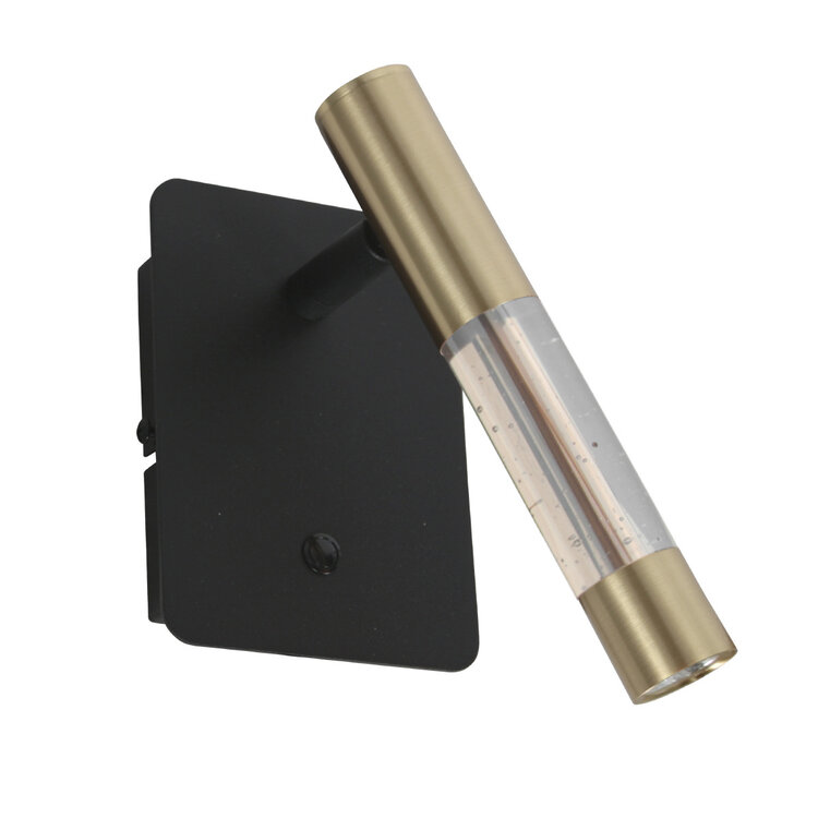Steinhauer Wandlamp Alisio Messing Zwart Verstelbaar met Pushdimmer & Dim to Warm