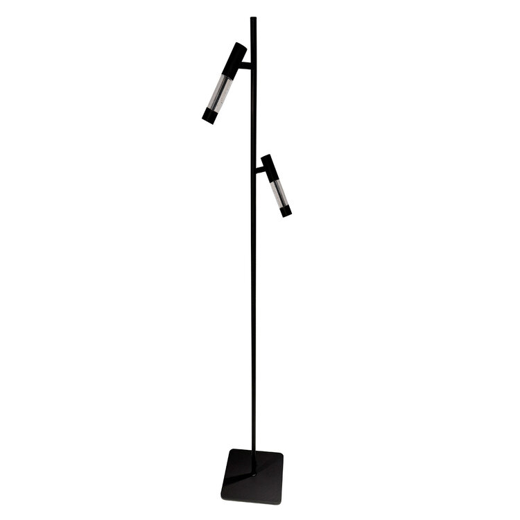 Steinhauer Vloerlamp Alisio Zwart 2-lichts Verstelbaar met Pushdimmer & Dim to Warm