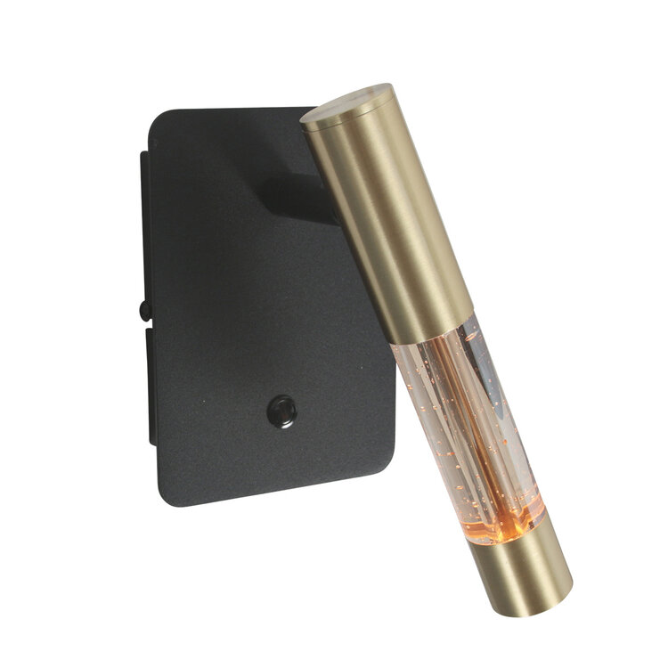 Steinhauer Wandlamp Alisio Messing Zwart Verstelbaar met Pushdimmer & Dim to Warm