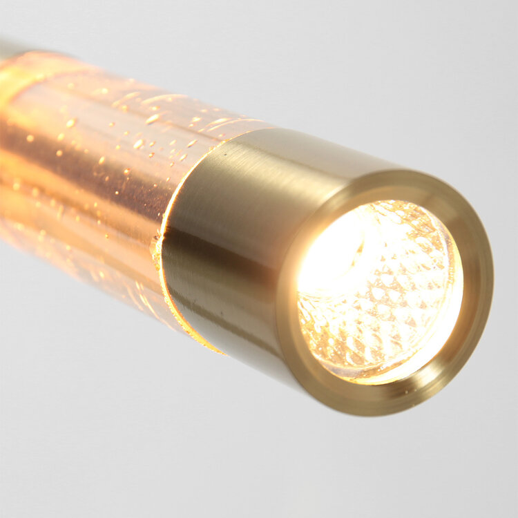 Vloerlamp Alisio 4595ME 1-lichts luxe glas in messing met push dimmer