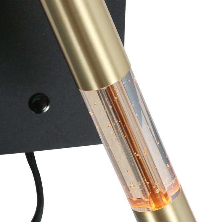 Steinhauer Wandlamp Alisio Messing Zwart Verstelbaar met Pushdimmer & Dim to Warm