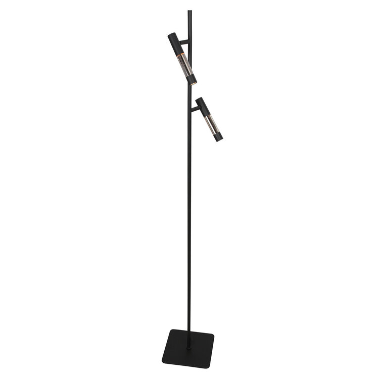 Steinhauer Vloerlamp Alisio Zwart 2-lichts Verstelbaar met Pushdimmer & Dim to Warm