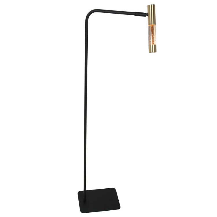Vloerlamp Alisio 4595ME 1-lichts luxe glas in messing met push dimmer
