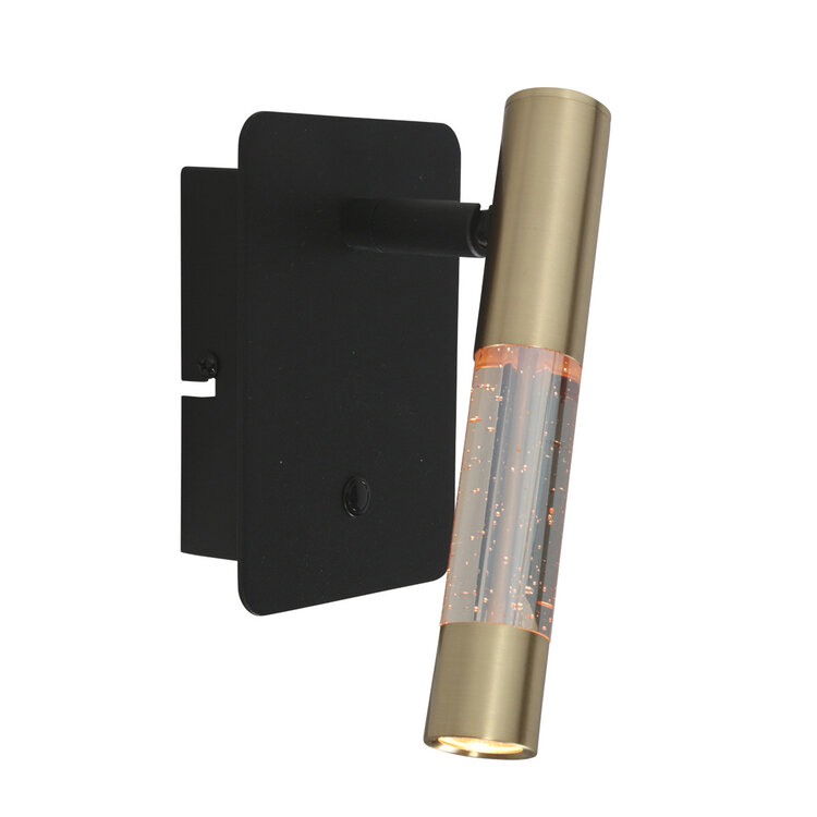 Steinhauer Wandlamp Alisio Messing Zwart Verstelbaar met Pushdimmer & Dim to Warm