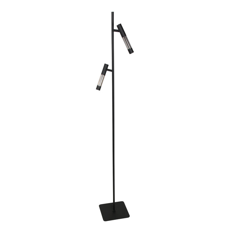 Steinhauer Vloerlamp Alisio Zwart 2-lichts Verstelbaar met Pushdimmer & Dim to Warm