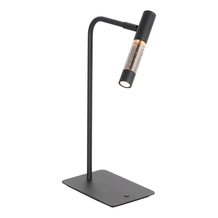 Steinhaer Steinhauer Tafellamp Alisio Zwart 1-lichts Draaibaar met Pushdimmer & Dim to Warm