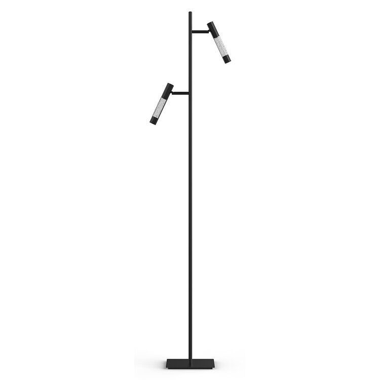 Steinhauer Vloerlamp Alisio Zwart 2-lichts Verstelbaar met Pushdimmer & Dim to Warm