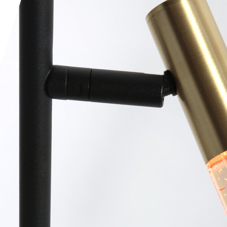 Steinhauer Vloerlamp Alisio Zwart 2-lichts Verstelbaar met Pushdimmer & Dim to Warm
