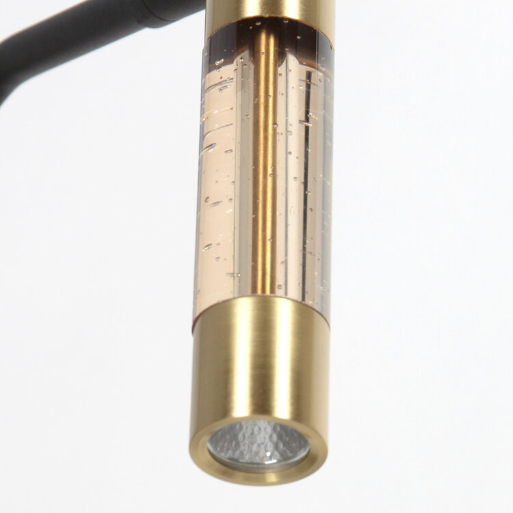 Steinhauer Tafellamp Alisio Messing Zwart Draaibaar met Pushdimmer & Dim to Warm