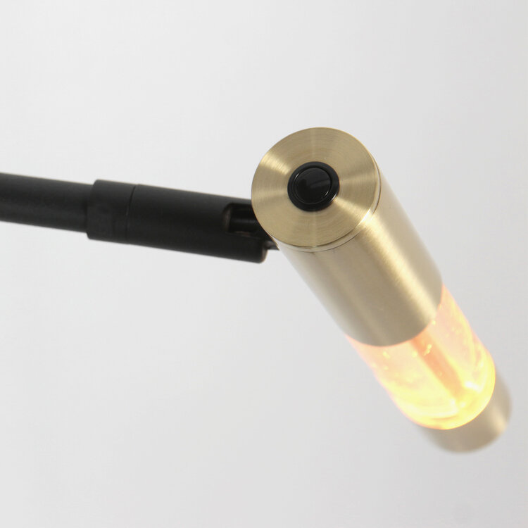 Vloerlamp Alisio 4595ME 1-lichts luxe glas in messing met push dimmer