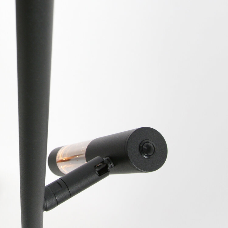 Steinhauer Vloerlamp Alisio Zwart 2-lichts Verstelbaar met Pushdimmer & Dim to Warm