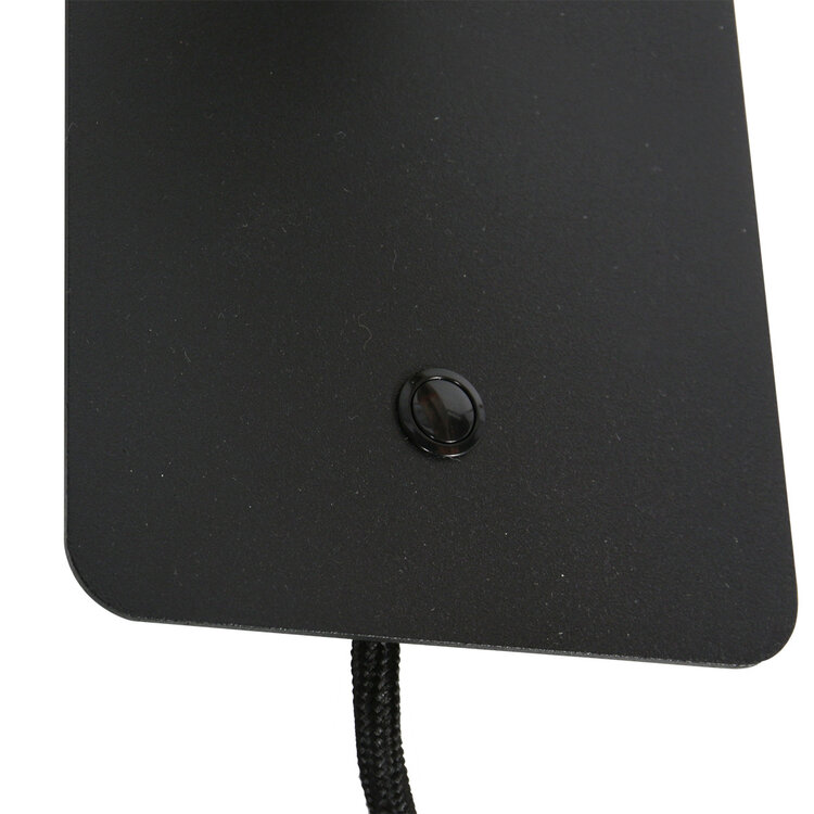 Wandlamp Alisio 4594ZW luxe glas in zwart met pushdimmer