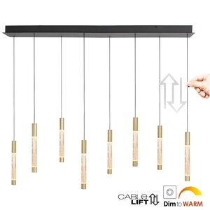 Hanglamp Alisio Messing 8-lichts 120 cm Plafondbalk