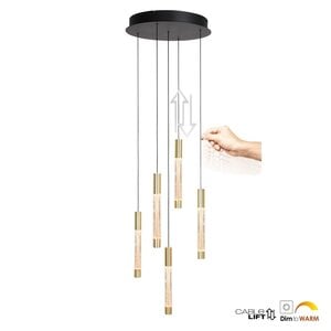 Hanglamp Alisio Messing Rond 5-lichts Cable Lift & Dim to Warm