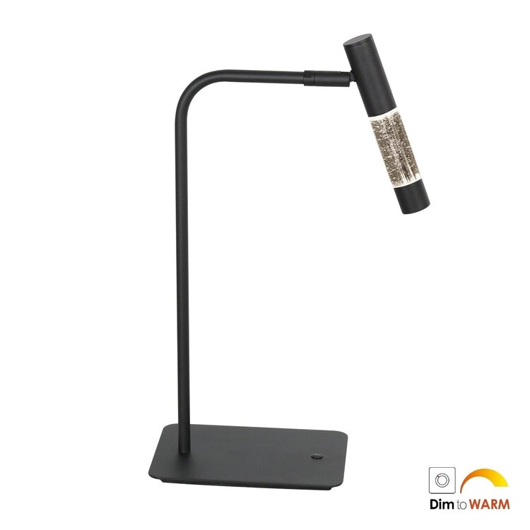 Steinhaer Steinhauer Tafellamp Alisio Zwart 1-lichts Draaibaar met Pushdimmer & Dim to Warm
