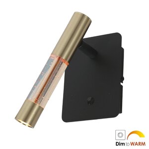 Wandlamp Alisio Messing Zwart Verstelbaar met Pushdimmer