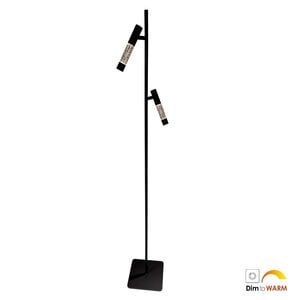 Vloerlamp Alisio Zwart 2-lichts met Pushdimmer