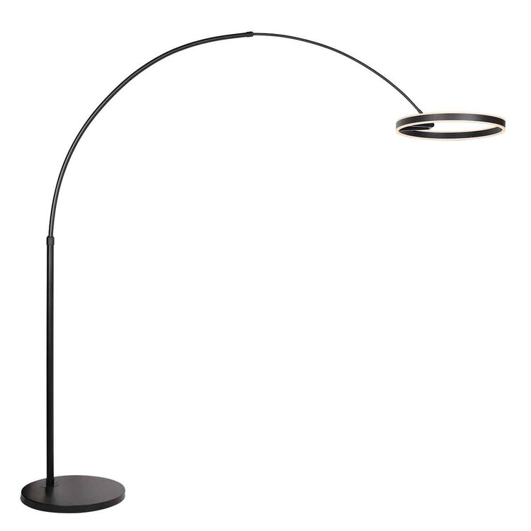 Steinhauer Ringlux booglamp zwart met dimbare LED en verstelbare boog