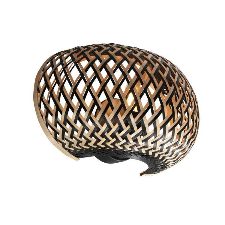 Anne Light Steinhauer Wandlamp Maze Bamboe Zwart Bruin 1 x E14 Fitting