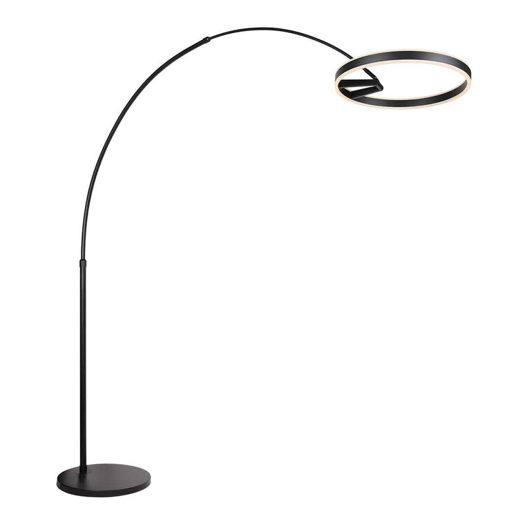 Steinhauer Ringlux booglamp zwart met dimbare LED en verstelbare boog