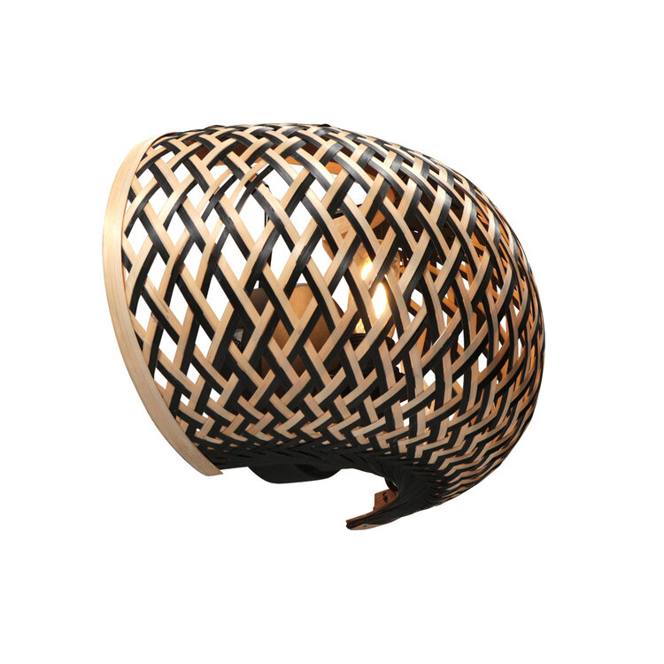 Anne Light Steinhauer Wandlamp Maze Bamboe Zwart Bruin 1 x E14 Fitting