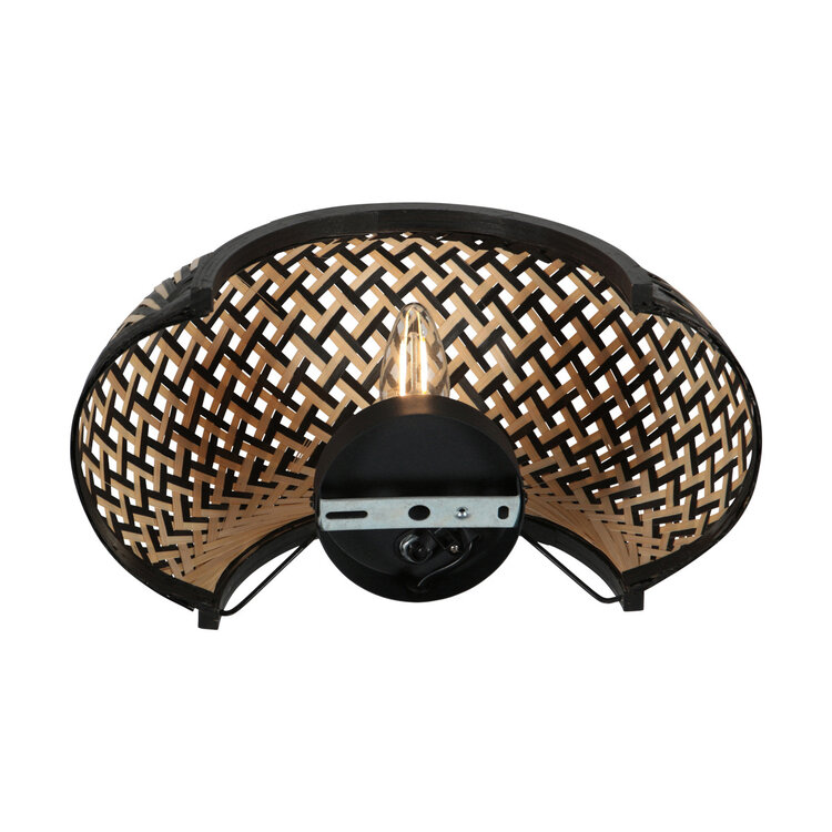 Anne Light Steinhauer Wandlamp Maze Bamboe Zwart Bruin 1 x E14 Fitting
