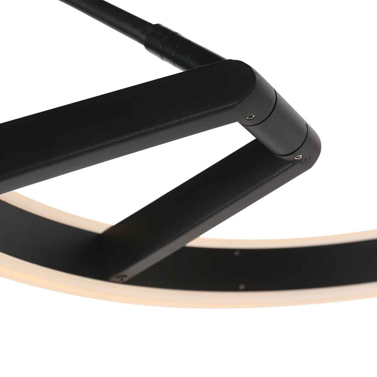 Steinhauer Ringlux booglamp zwart met dimbare LED en verstelbare boog