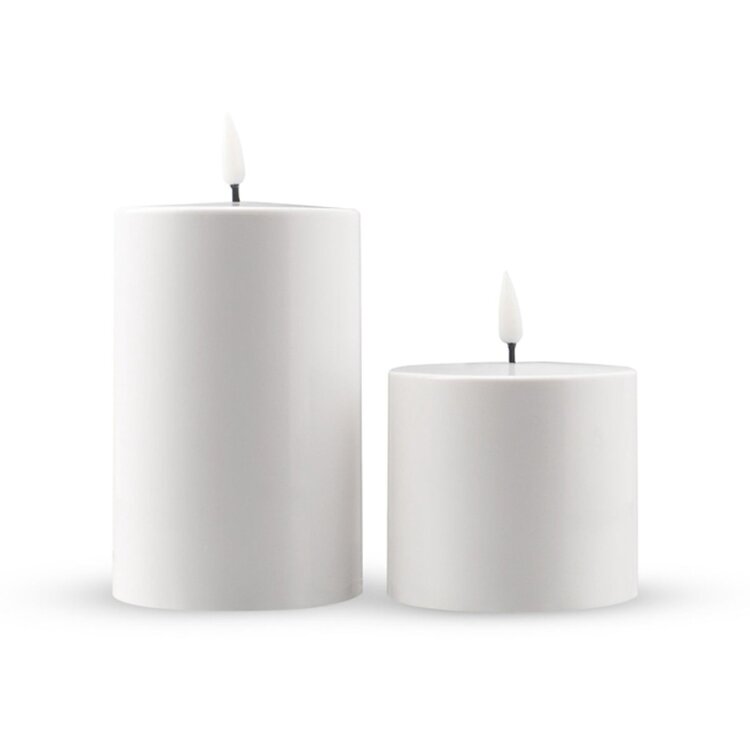 Oplaadbare Led Kaarsen Off White Bewegende Vlam Incl. Afstandsbediening 2 Stuks