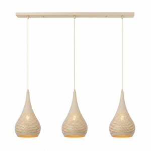 Hanglamp Buco Crème 3 lichts Balk 110 cm