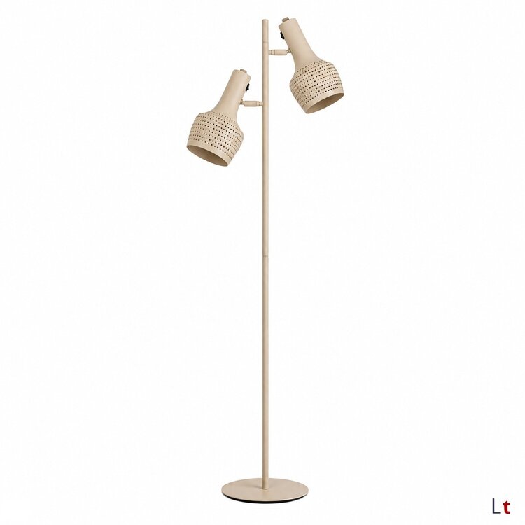 Freelight Buco Vloerlamp Crème 2-Lichts met Afzonderlijk Schakelbare Lampen