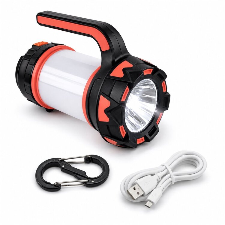Oplaadbare Camping- Zaklamp incl Powerbankfunctie en SOS Functie