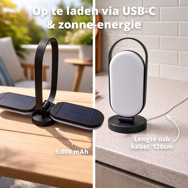 Flinq Oplaadbare Solar/USB Tafellamp PineGlow Outdoor