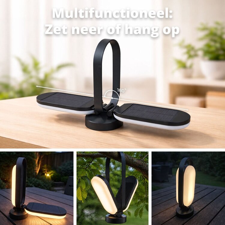 Flinq Oplaadbare Solar/USB Tafellamp PineGlow Outdoor