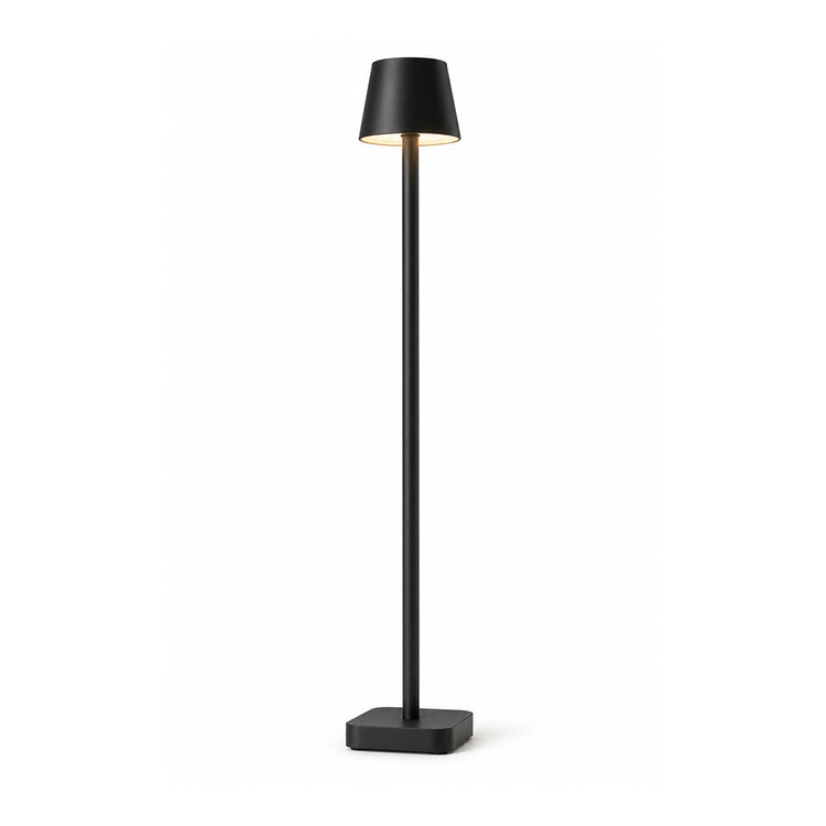 Oplaadbare Vloerlamp Lume Zwart Dimbaar & 3 Lichtkleuren